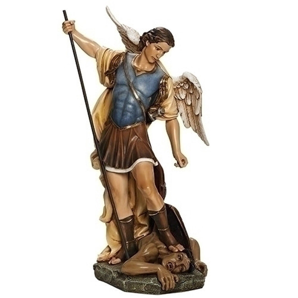Saint Michael Figurine Colored Statue Roman Design Artwork